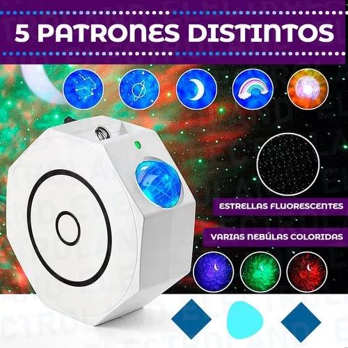 PROYECTOR/PARLANTE *NUESTRA GALAXIA* OCTAGONAL